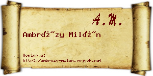 Ambrózy Milán névjegykártya
