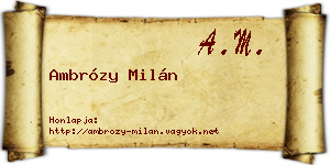 Ambrózy Milán névjegykártya