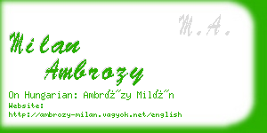 milan ambrozy business card